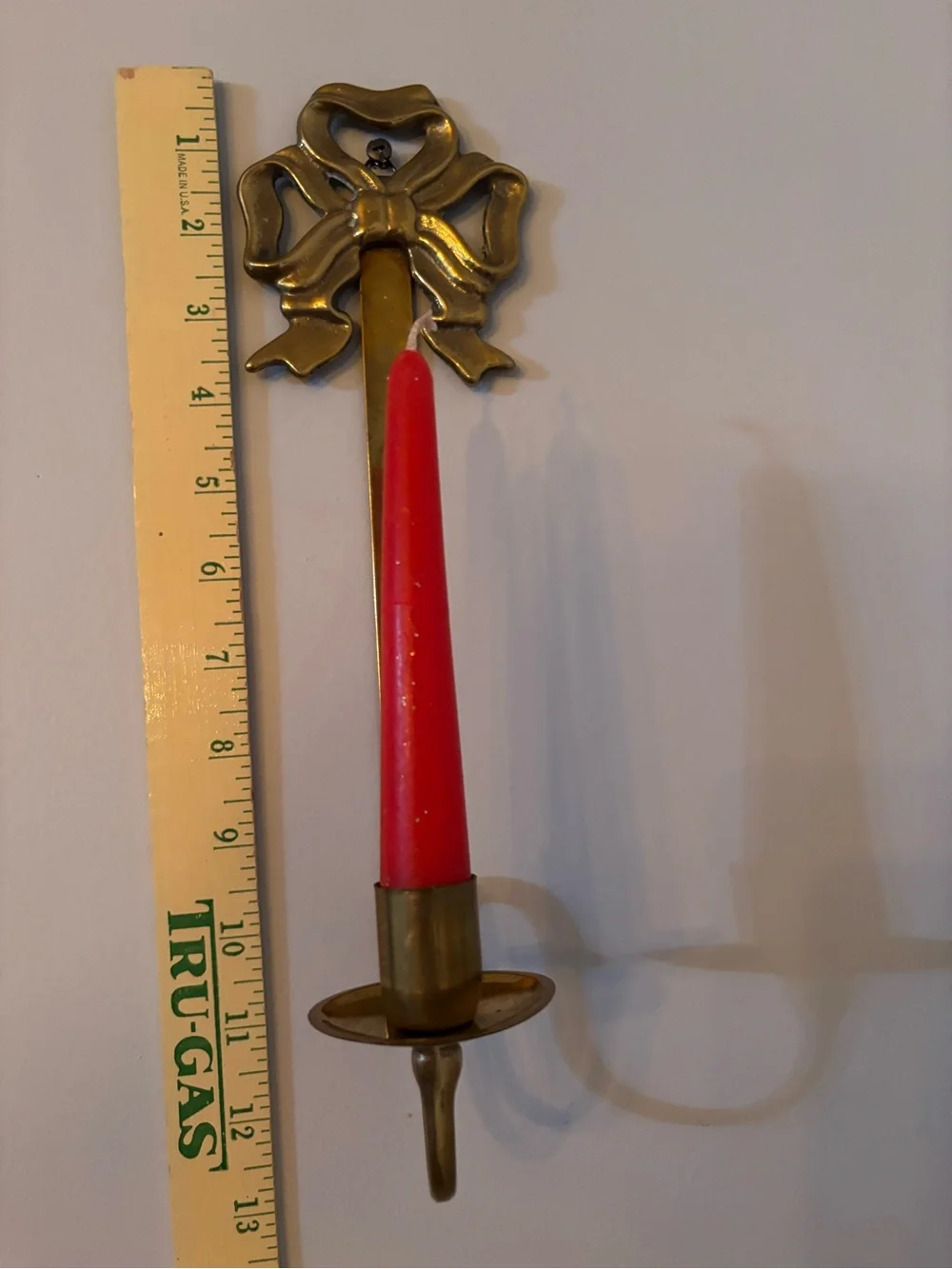 Brass Bow Wall taper candle holder Sconce gold